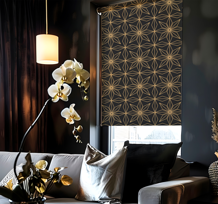 Golden pattern Elegant blind - TenStickers
