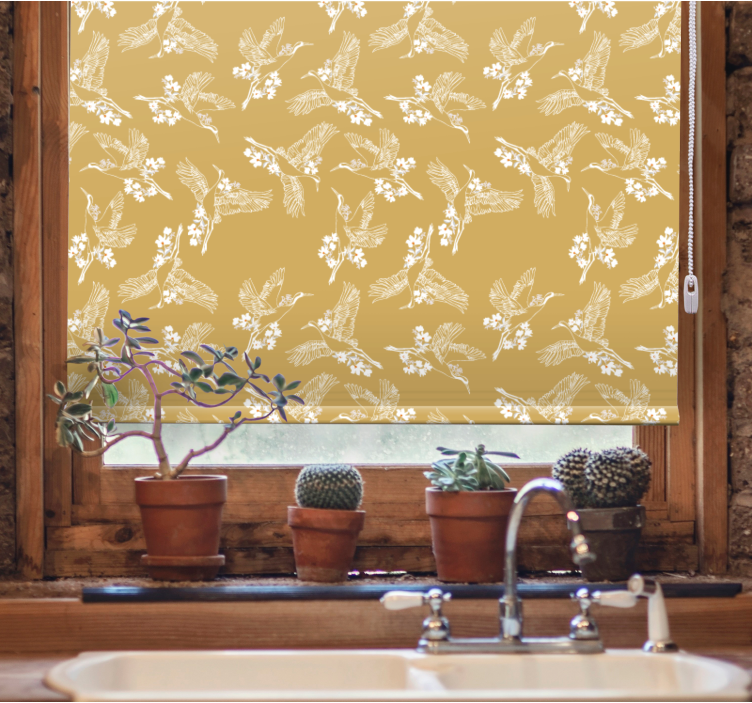 Graceful Avian Theme blind flowers - TenStickers
