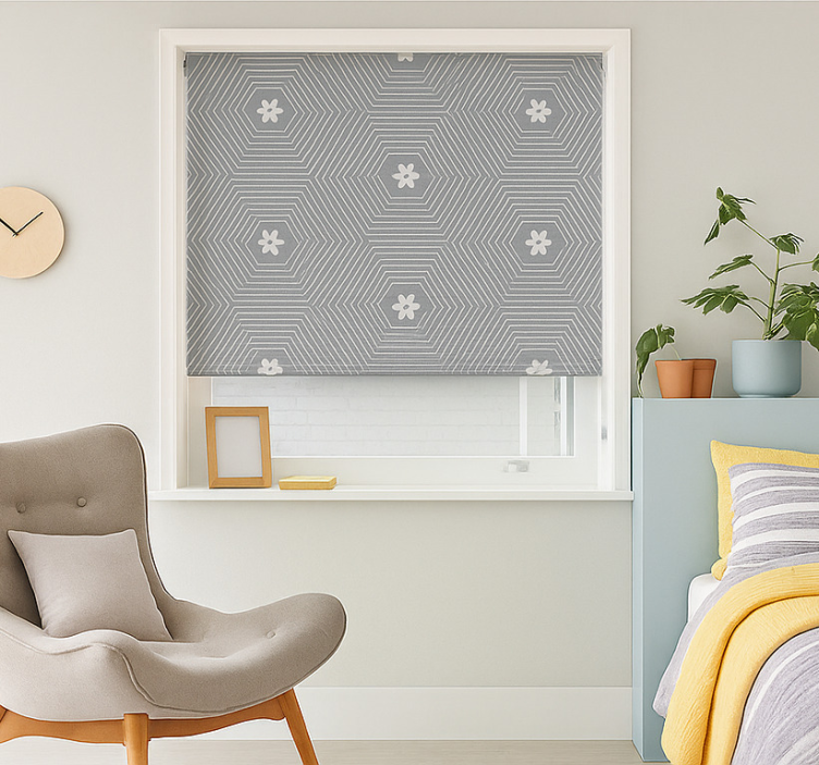 Gray Hexagon Geometric teenage blind - TenStickers