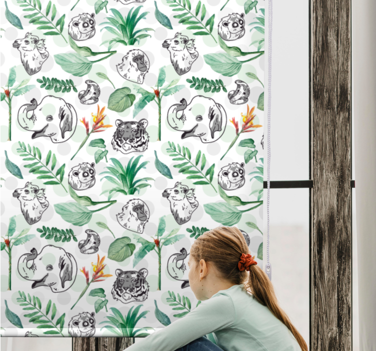 Green jungle animals blind kids - TenStickers
