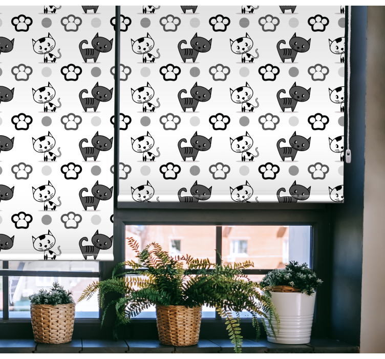 Grey and white cats animal blind - TenStickers