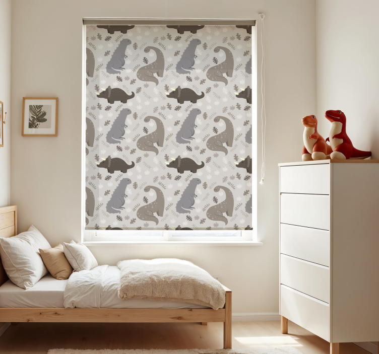 Grey pattern dinosaur blind - TenStickers