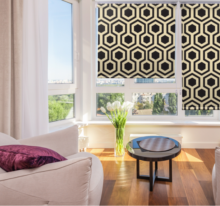 Hexagonal style living room blind - TenStickers