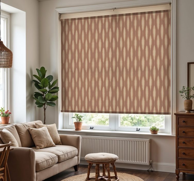 "Ikat Kasuri" Mocha Mousse blind master bedroom - TenStickers