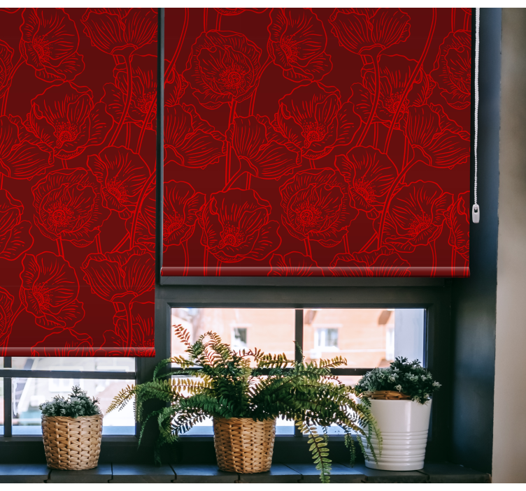 Intricate red pattern floral blind - TenStickers