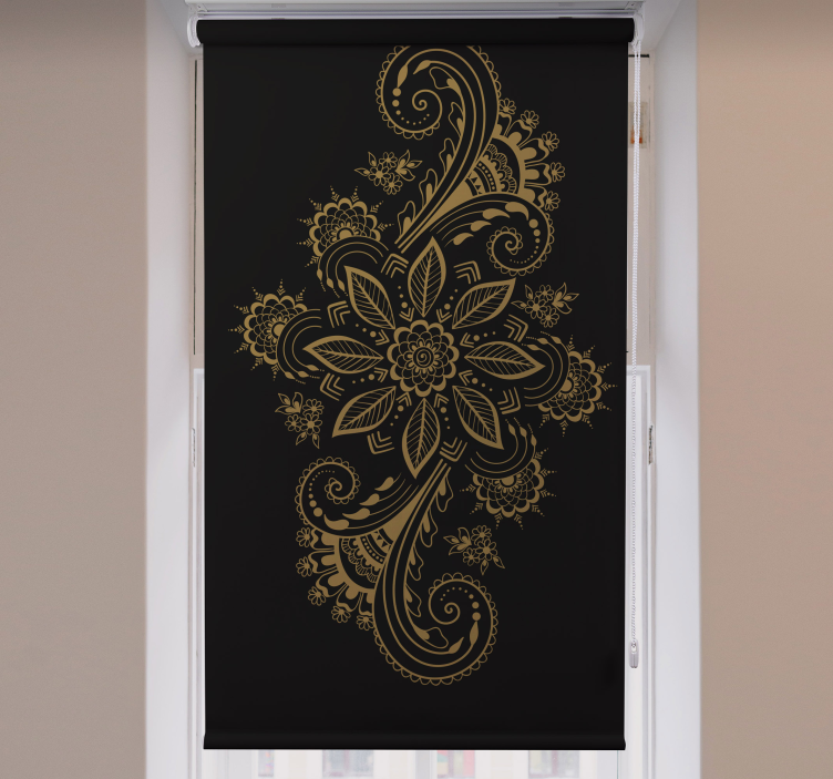Intricate Golden Florals floral blind - TenStickers