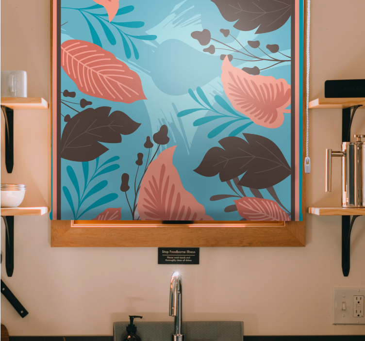 Leafy Floral Arrangement blind flowers - TenStickers