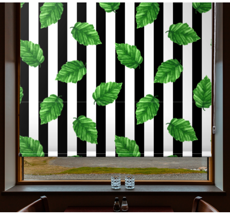 Leafy Striped Pattern blind flowers - TenStickers