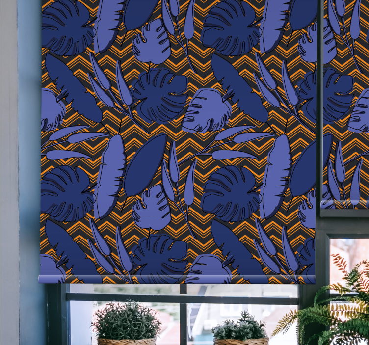 Blue tropical pattern blind flowers - TenStickers