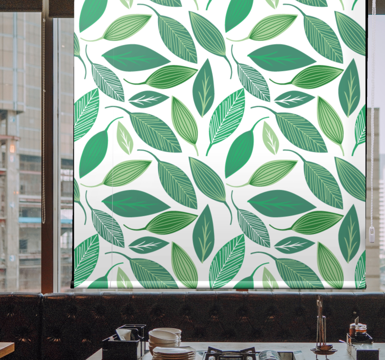 Lively Green Leaves blind flowers - TenStickers
