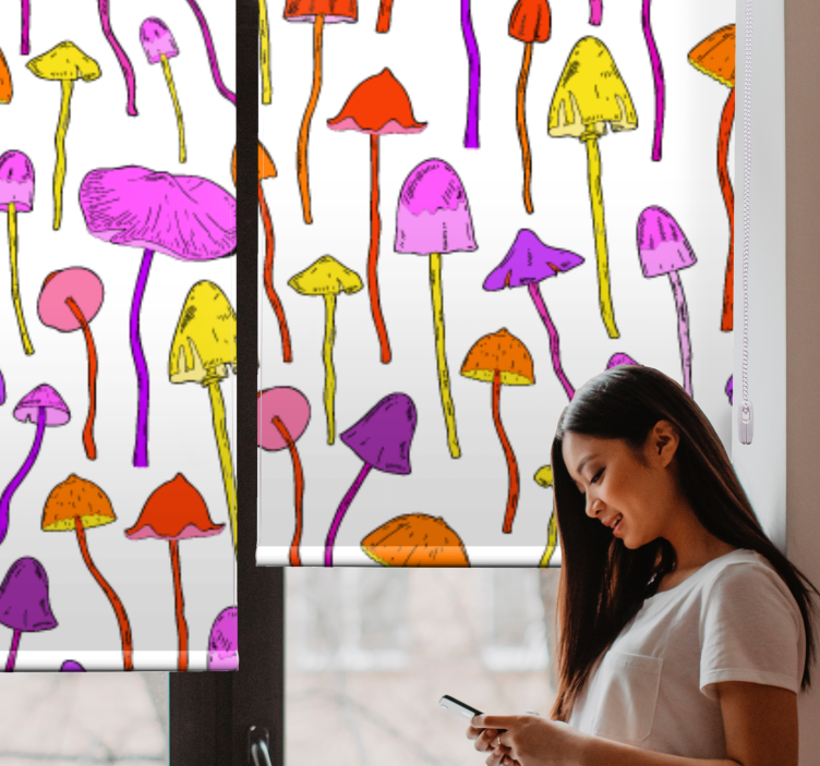 Lively mushroom theme more blind flowers - TenStickers