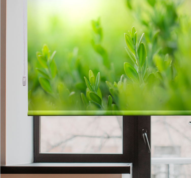 Lush greenery picture blind flowers - TenStickers