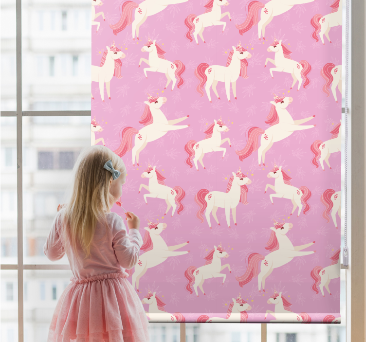 Pink unicorn fantasy blind kids - TenStickers