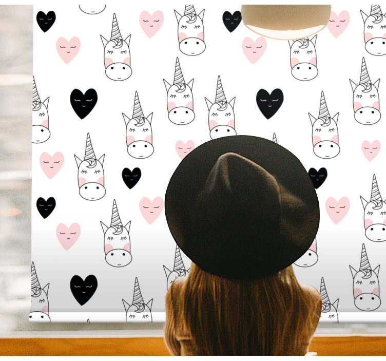 Minimalist unicorn hearts blind kids - TenStickers