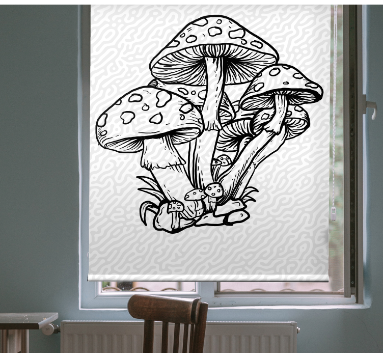 Mushroom Cluster Silhouette blind trees - TenStickers