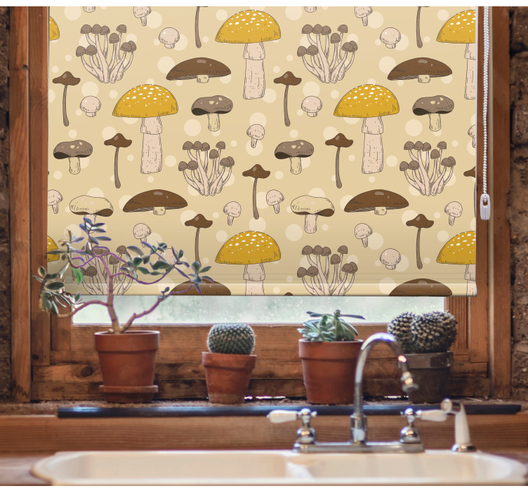 Mushroom Garden Pattern blind flowers - TenStickers