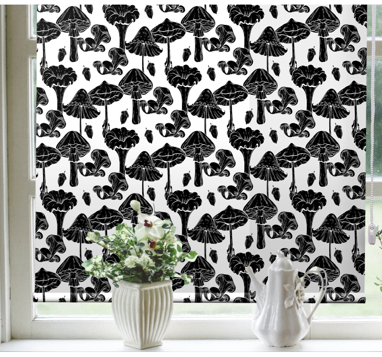 Mushroom Pattern blind flowers - TenStickers