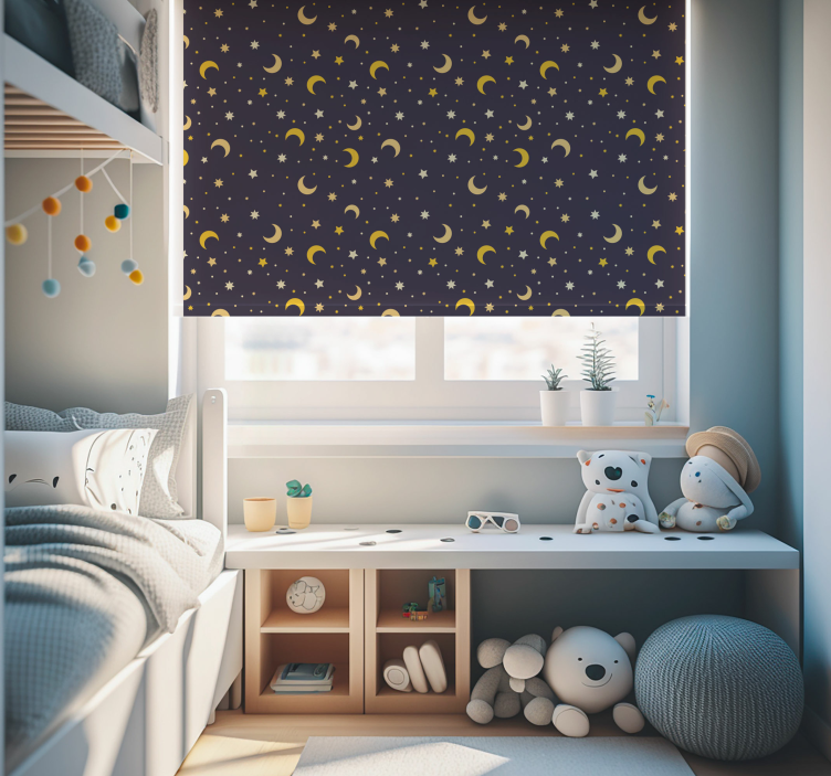 Night Sky Pattern Children's Window Blind - TenStickers