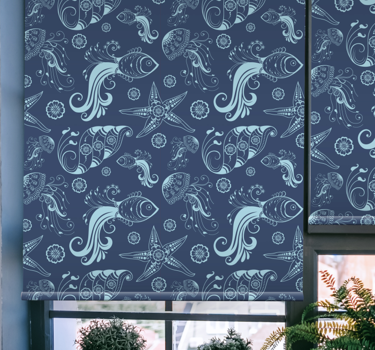 Ocean Fauna Pattern animal blind - TenStickers