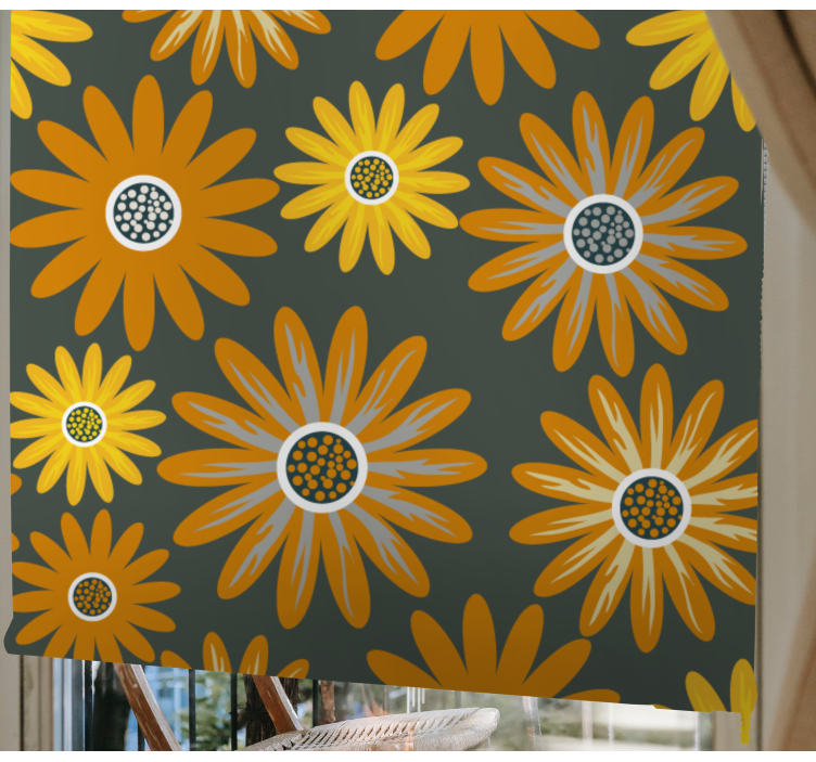 Orange daisy flowers Flower blind - TenStickers