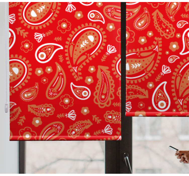 Red paisley pattern floral blind - TenStickers