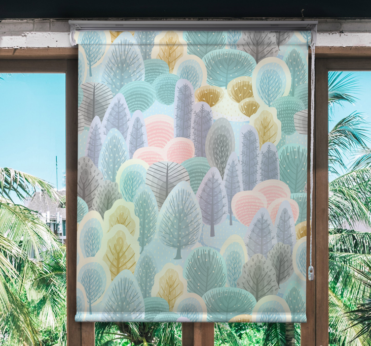 Pastel Forest Pattern blind trees - TenStickers