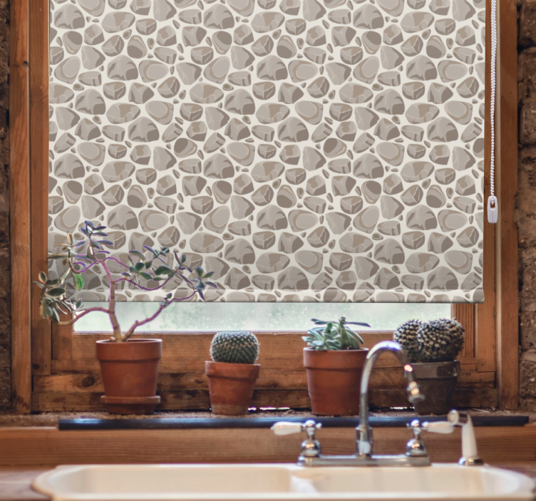Pattern roller blind stone pebble design - TenStickers