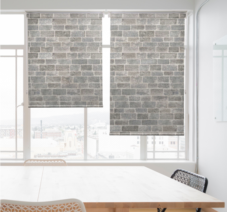 Pattern roller blind stone wall design - TenStickers