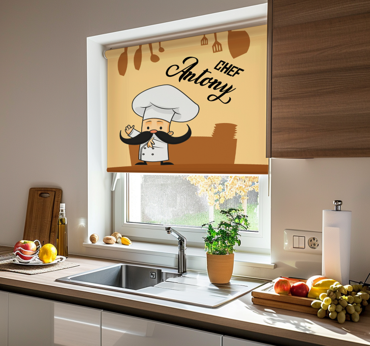 Personalized Chef blinds in a kitchen - TenStickers