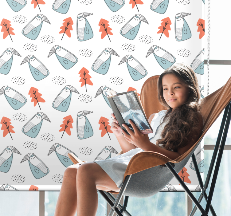 Pinguins with hats scandinavian blind - TenStickers