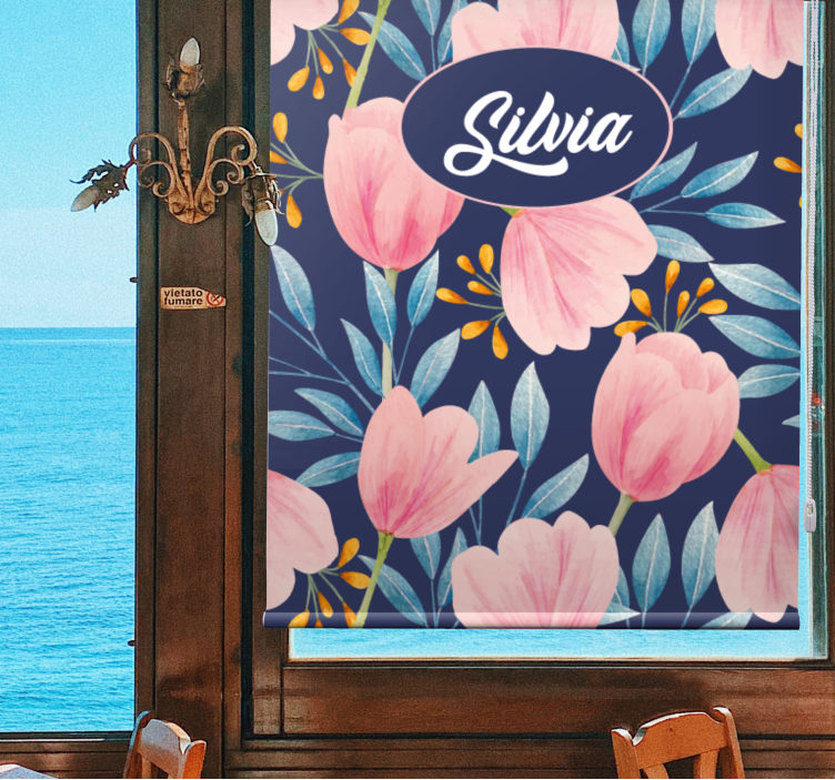 Pink Floral Design blind flowers - TenStickers