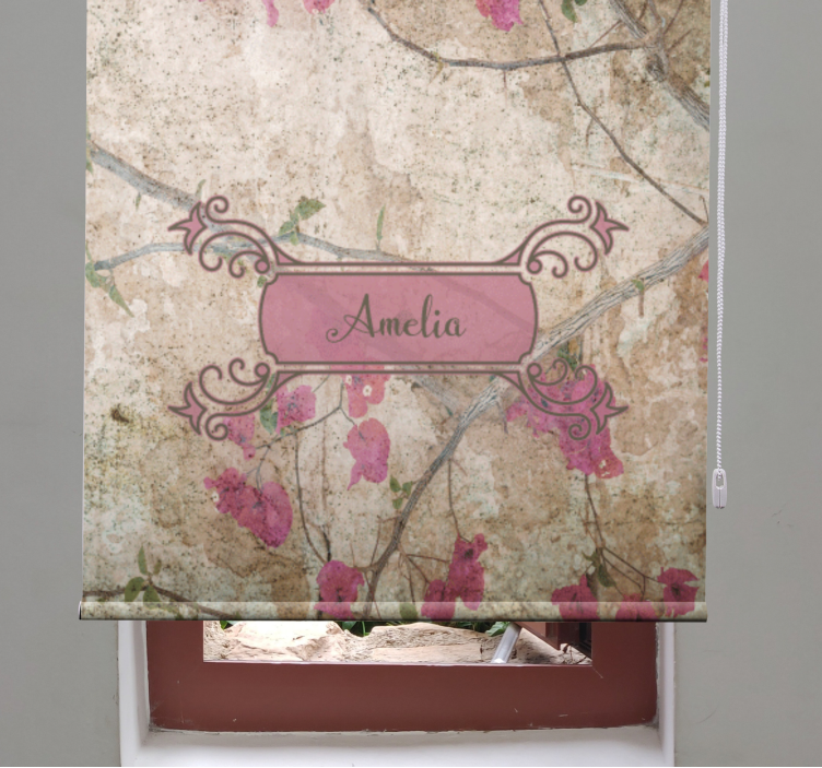 Floral blind floral elegance with name - TenStickers