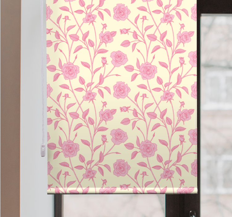 Pink Rose Floral blind flowers - TenStickers