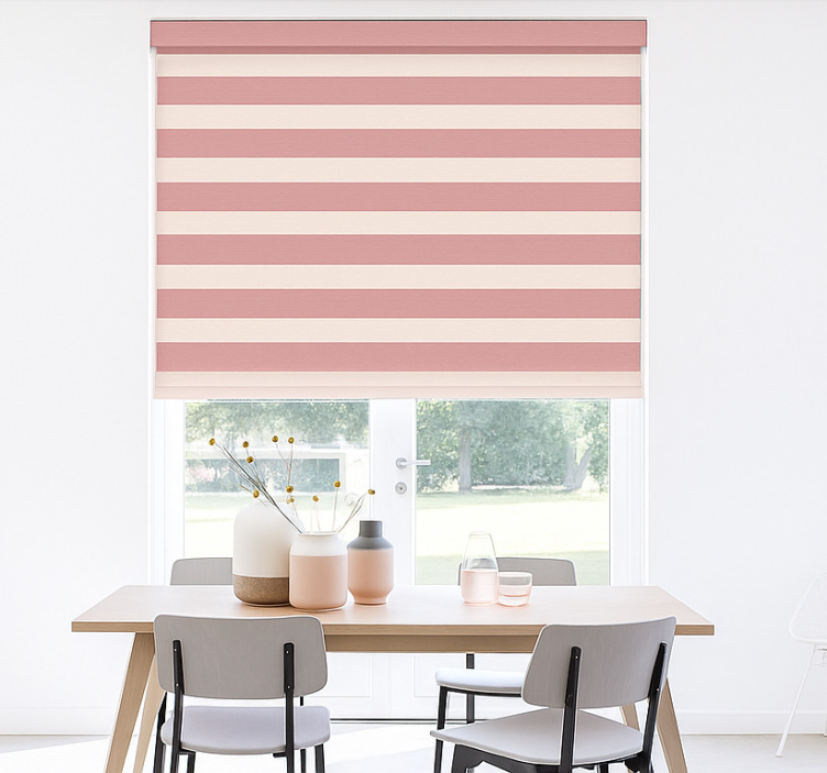 Pink stripe pattern  dining room blind - TenStickers