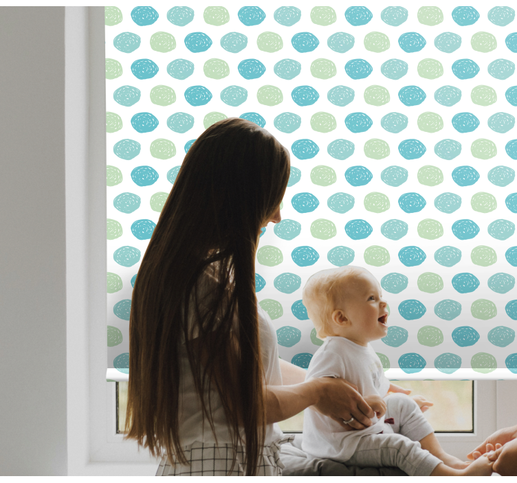 Green and blue dots blind kids - TenStickers