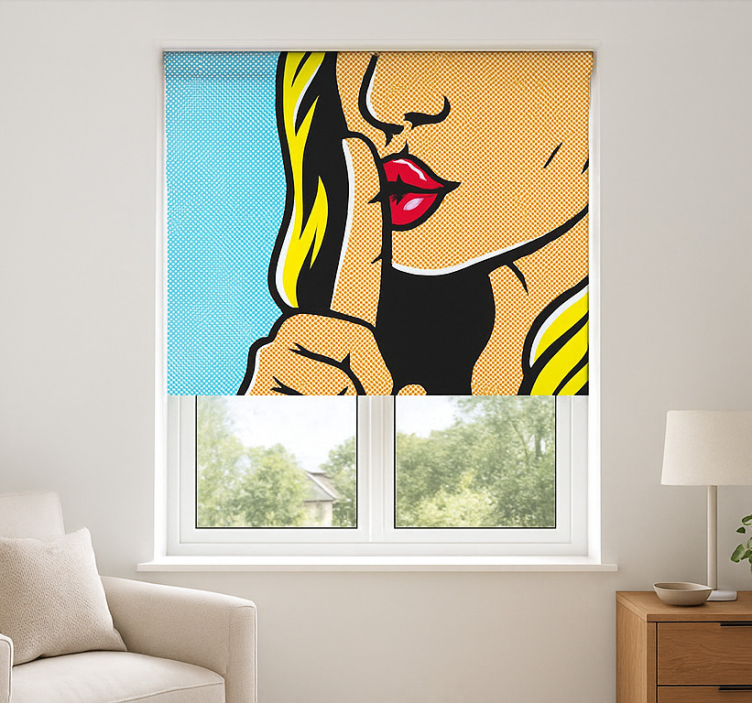 Pop art girl shushing teenage blind - TenStickers