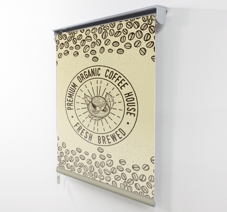 Premium Organic Coffee House blinds in a kitchen - TenStickers