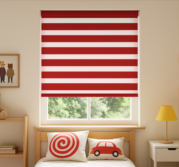 Red horizontal stripes blind kids - TenStickers