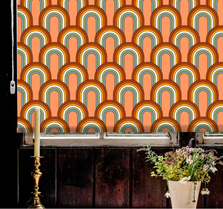 Retro arch patterns more vintage roller blind - TenStickers
