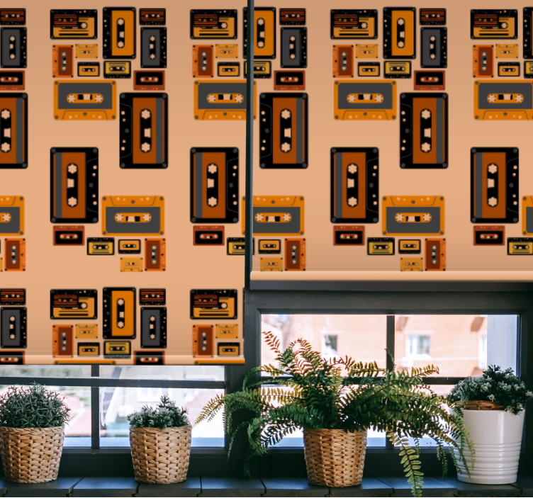 Retro cassette tapes more vintage roller blind - TenStickers