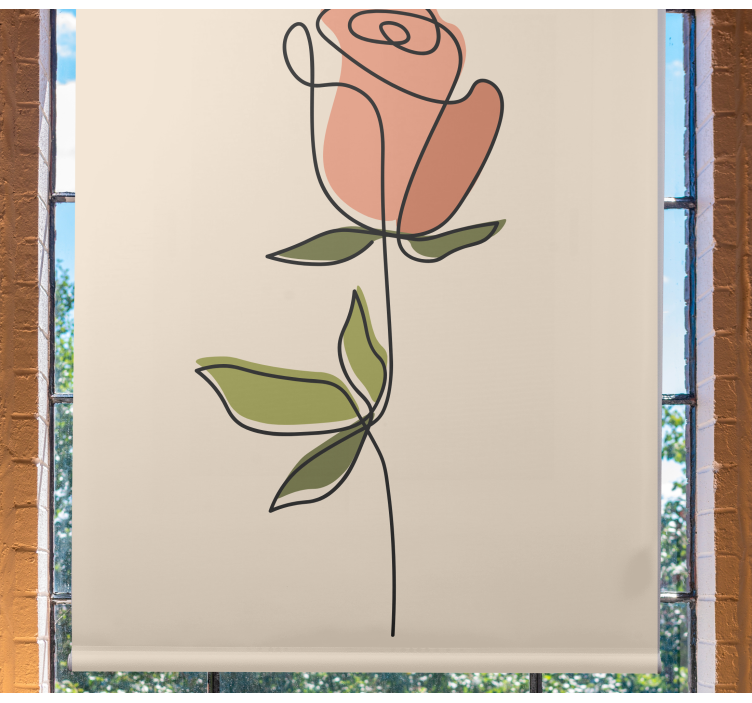 Rose Outline floral blind - TenStickers