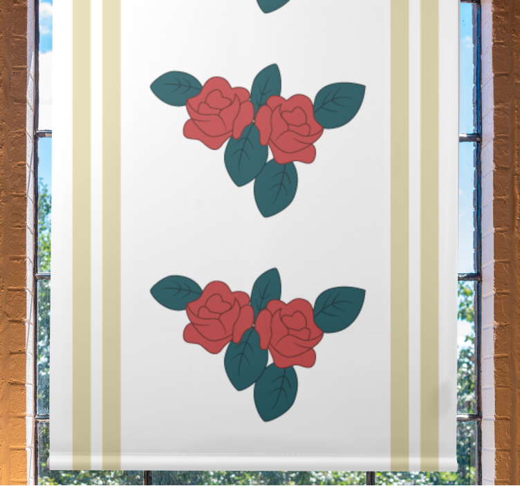Rose pattern with leaves floral blind - TenStickers