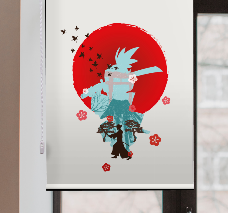 Samurai silhouette super hero blind - TenStickers