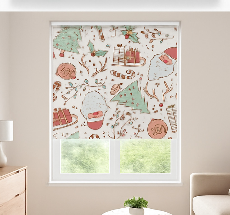 Scandi Christmas Pattern living room blind - TenStickers