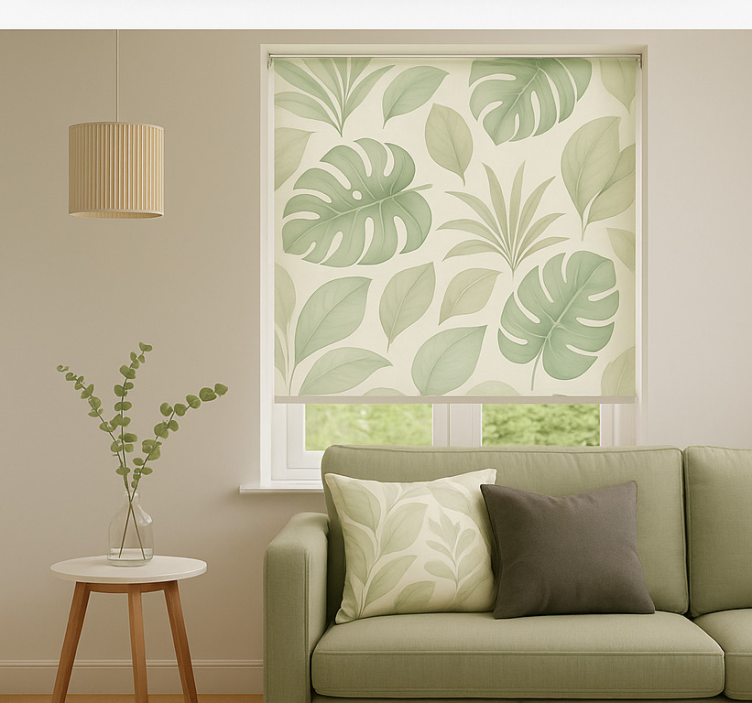 Scandinavian blind earthy tropical palm leaves - TenStickers
