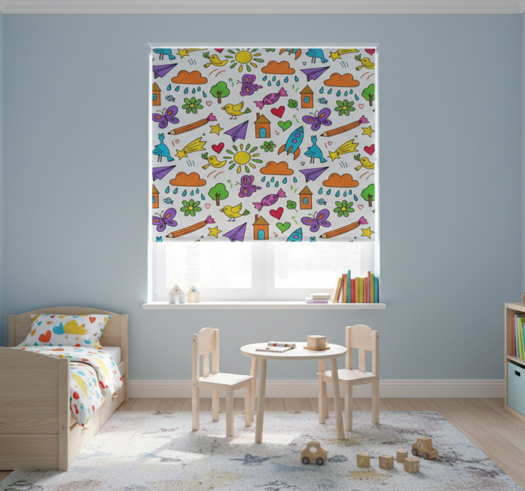 Scandinavian blind playful doodle print - TenStickers