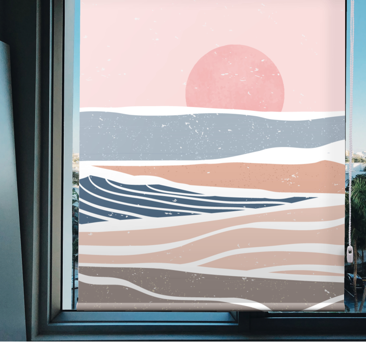 Serene Sunset Waves more vintage roller blind - TenStickers