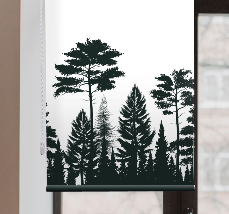 Silhouette forest scene blind trees - TenStickers