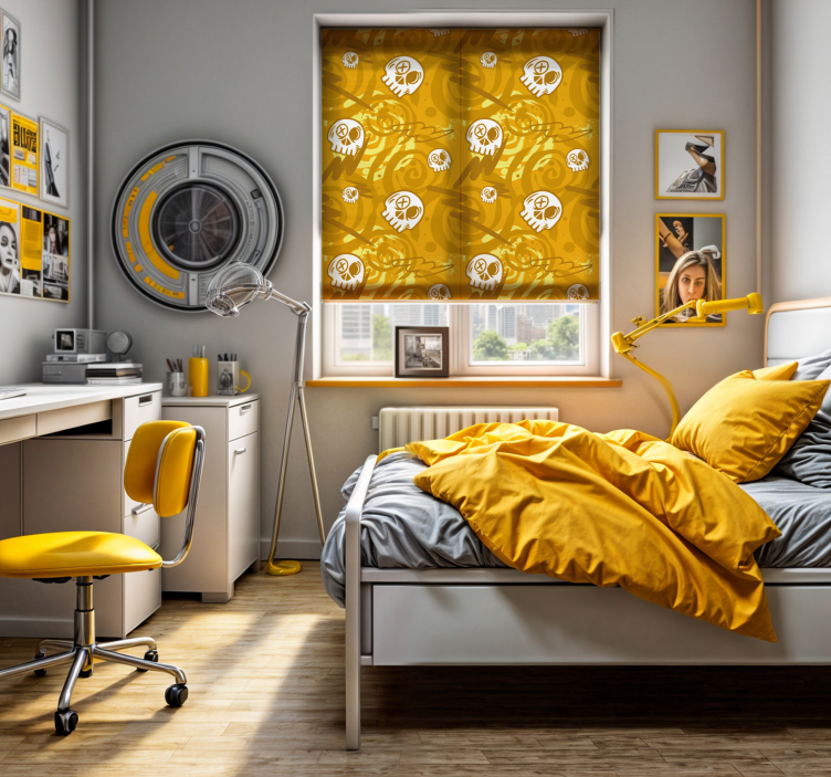 Skulls Graffiti Pattern Teen Window Blind - TenStickers