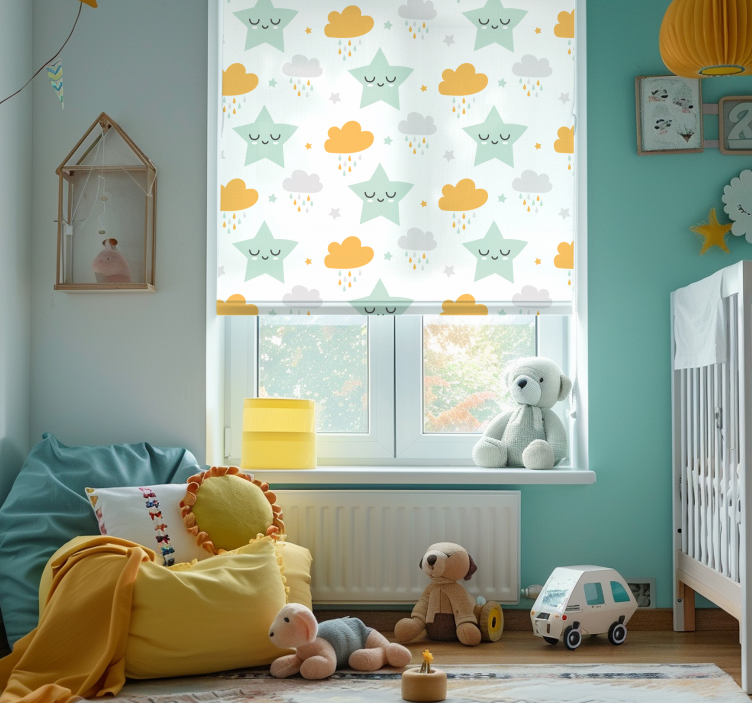 Sleepy Clouds Pattern roller blind nursery - TenStickers